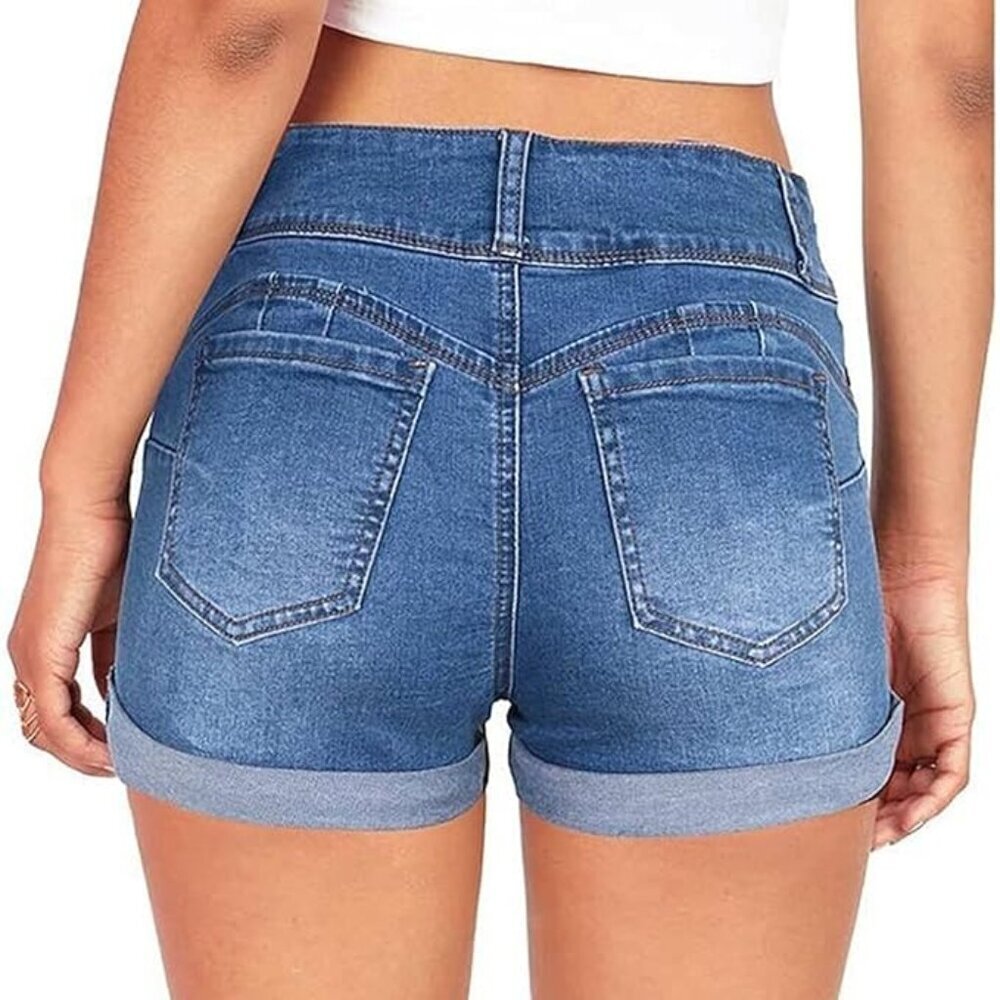 Women's Rolled Hem Denim Shorts （S) - Picture 3 of 8